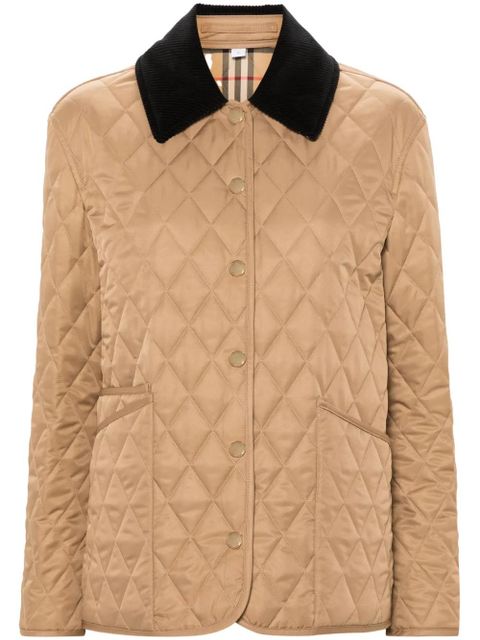 Burberry corduroy-collar quilted jacket - Neutrals - zdjęcie produktu nr 1