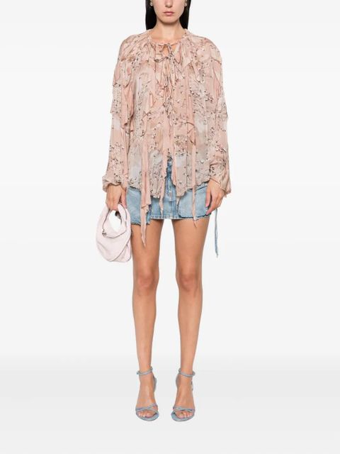 Diesel ruffled printed blouse - Brown - zdjęcie produktu nr 2