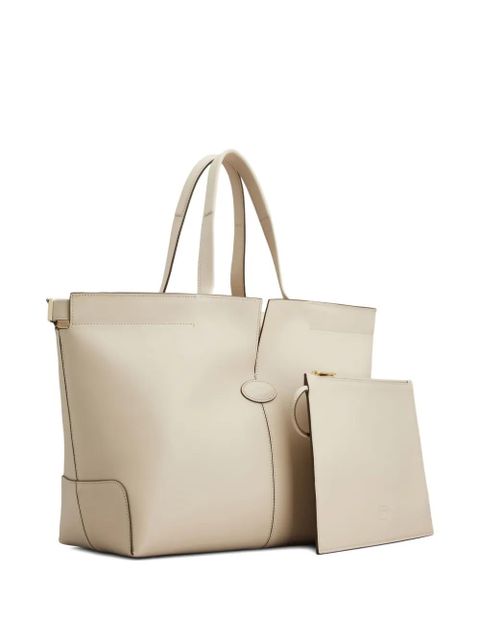 Tod's medium-small leather tote bag - Neutrals