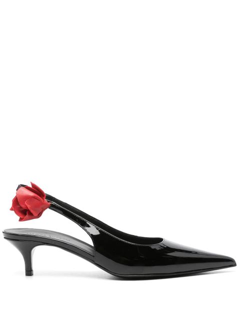 Magda Butrym 50mm rose leather sligback pumps - Black