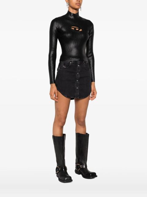 Diesel high-neck ribbed top - Black