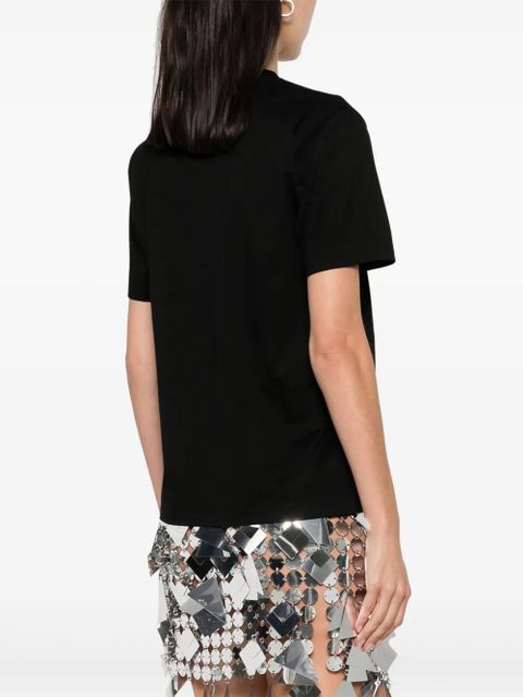 Rabanne bead-embellished cotton T-shirt - Black