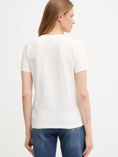 Tommy Hilfiger t-shirt bawełniany damski kolor beżowy WW0WW47210