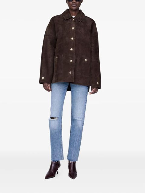 ANINE BING gold-button suede jacket - Brown - zdjęcie produktu nr 2