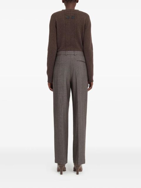 MM6 Maison Margiela pleated herringbone trousers - Grey