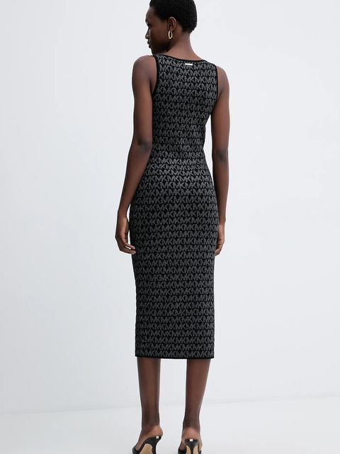 MICHAEL Michael Kors sukienka kolor czarny midi dopasowana MF5838CK0K