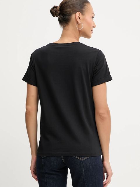 Liu Jo t-shirt bawełniany damski kolor czarny TF5163.JS923 - zdjęcie produktu nr 2