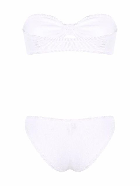 Hunza G Jean crinkle-effect bandeau bikini set - White - zdjęcie produktu nr 2