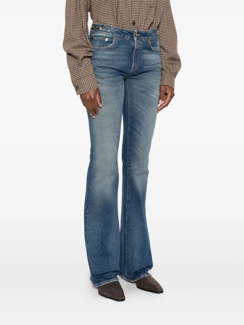 Golden Goose buckle-embellished flared jeans - Blue