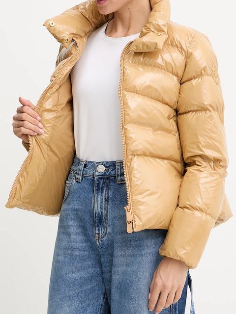 Pinko kurtka kolor beżowy zimowa 101598 A2P7