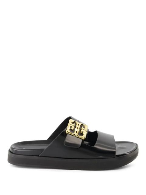 Givenchy logo-plaque leather slides - Black