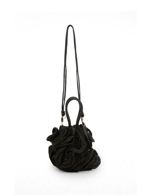 FARM Rio raffia flower tote bag - Black - zdjęcie produktu nr 2