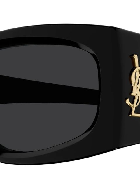 Saint Laurent Eyewear logo-plaque sunglasses - Black