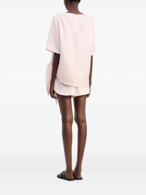 LouLou de Saison Mano asymmetric knotted silk top - Pink