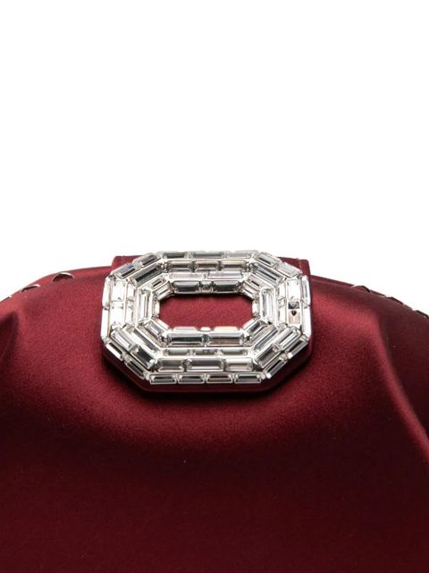 Amina Muaddi Camelia embellished clutch bag - Red