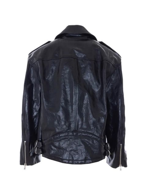 Saint Laurent belted biker jacket - Black - zdjęcie produktu nr 2