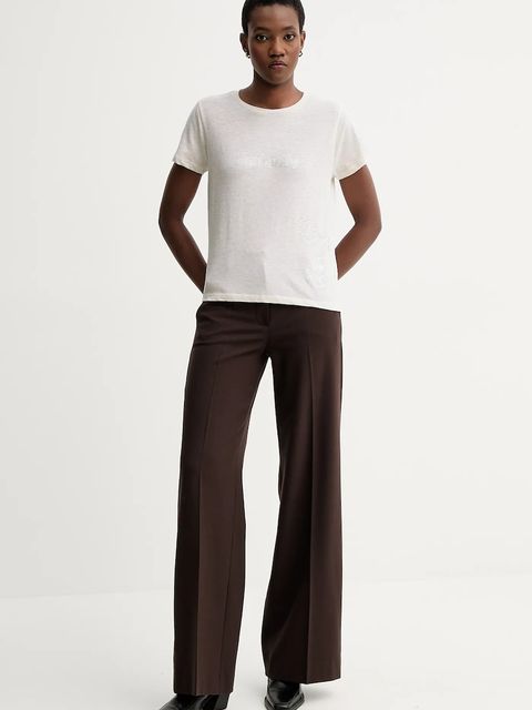 ZADIG&VOLTAIRE t-shirt z domieszką lnu damski kolor beżowy JWTS02818 - zdjęcie produktu nr 2