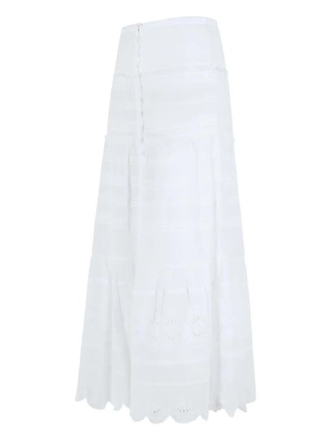 ISABEL MARANT Paoline button-fastening lace midi skirt - White