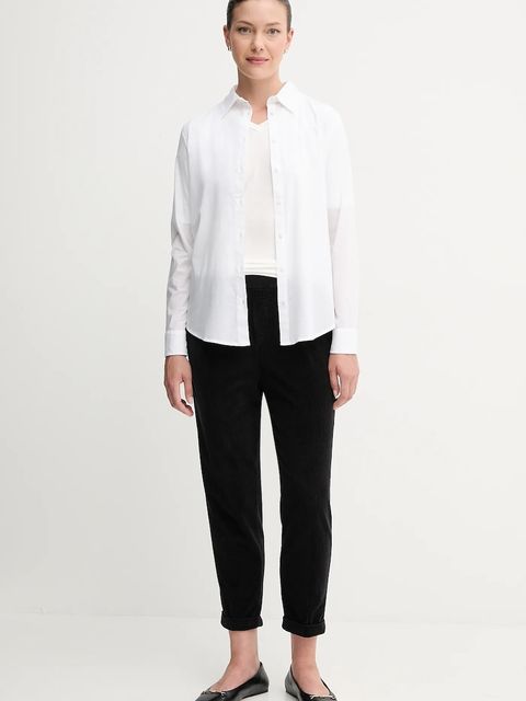 United Colors of Benetton koszula bawełniana damska kolor biały regular z kołnierzykiem klasycznym 5WPQDQ0AX - zdjęcie produktu nr 2