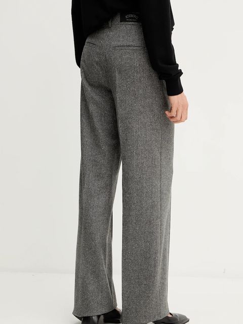 Iceberg spodnie z dodatkiem wełny damskie kolor szary proste high waist B081 3080 - zdjęcie produktu nr 2