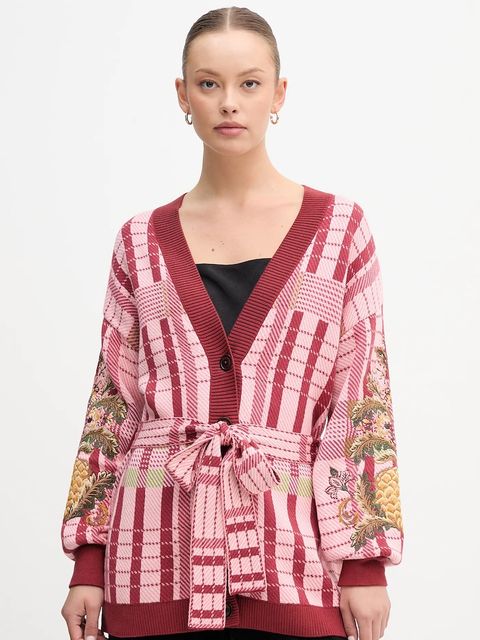 Barbour kardigan bawełniany x Farm Rio damski kolor różowy LKN1717 - zdjęcie produktu nr 1