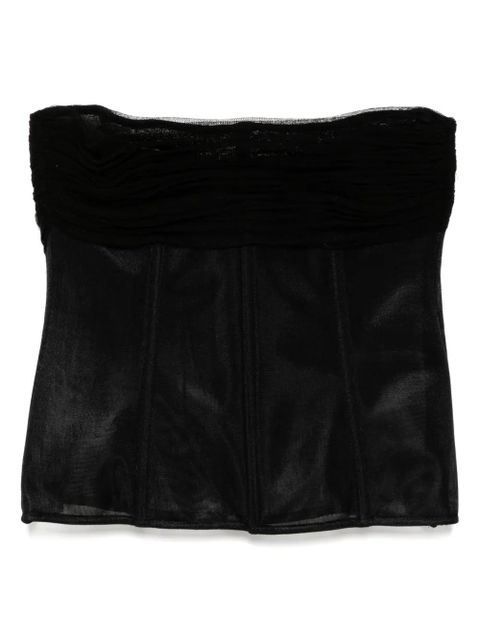 Christopher Esber tulle-overlay top - Black - zdjęcie produktu nr 1
