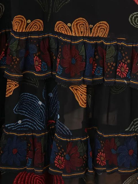 FARM Rio floral tiered maxi dress - Black