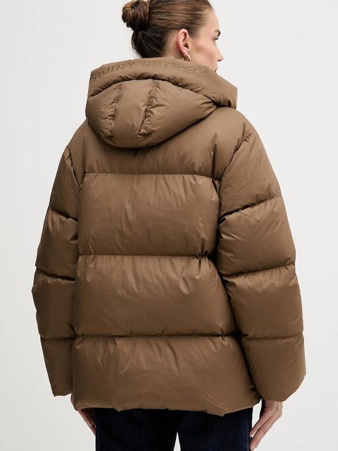Tommy Hilfiger kurtka puchowa kolor brązowy zimowa WW0WW47746