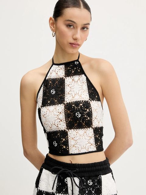 Karl Lagerfeld Jeans top damska kolor czarny wzorzysta A2W18003 - zdjęcie produktu nr 1