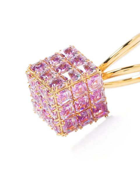 Swarovski Curiosa double-band cocktail ring - Purple