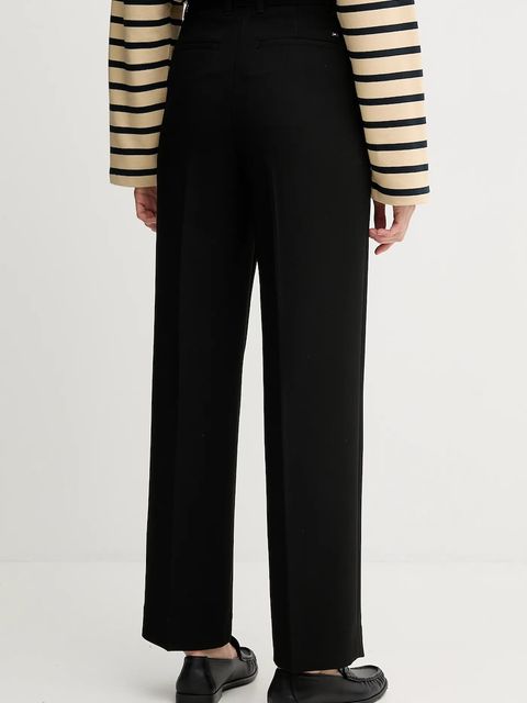Tommy Hilfiger spodnie damskie kolor czarny proste high waist WW0WW48357