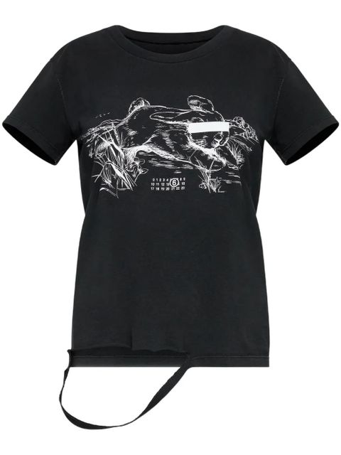 MM6 Maison Margiela graphic-print T-shirt - Black - zdjęcie produktu nr 1