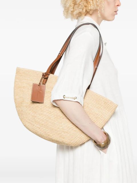 Manebi Basket raffia shoulder bag - Neutrals - zdjęcie produktu nr 2