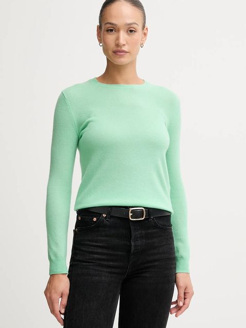 United Colors of Benetton sweter wełniany damski kolor zielony lekki - zdjęcie produktu nr 1