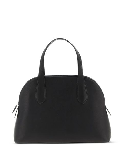 The Row Ingrid embossed-logo medium tote bag - Black