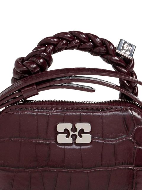 GANNI logo-plaque mini bag - Red