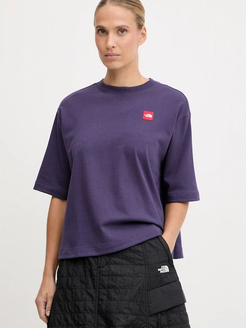 The North Face t-shirt bawełniany Redbox damski kolor fioletowy NF0A8EG61JI1