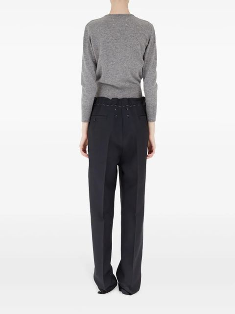 Maison Margiela drawstring pressed crease trousers - Black