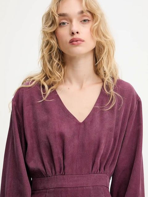 Answear.LAB sukienka kolor bordowy mini rozkloszowana