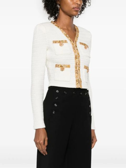 Self-Portrait embellished jacket - Neutrals