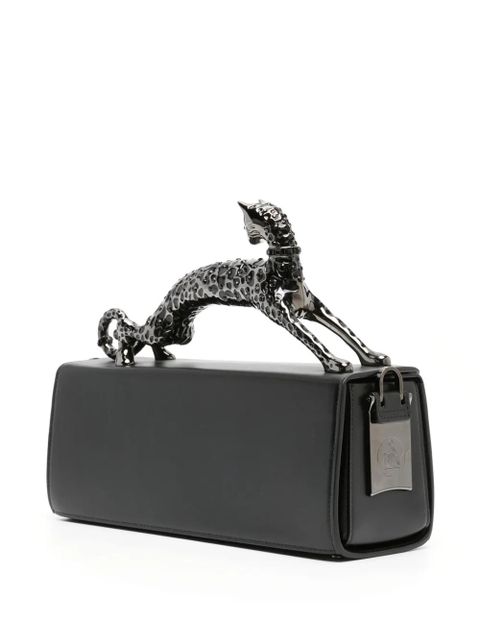 Lanvin medium Pencil Cat sculpted-handle leather bag - Black
