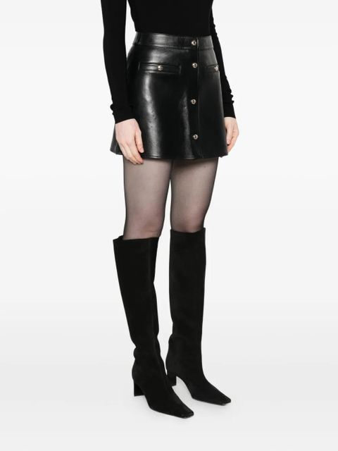 Maje button-fastening leather skirt - Black