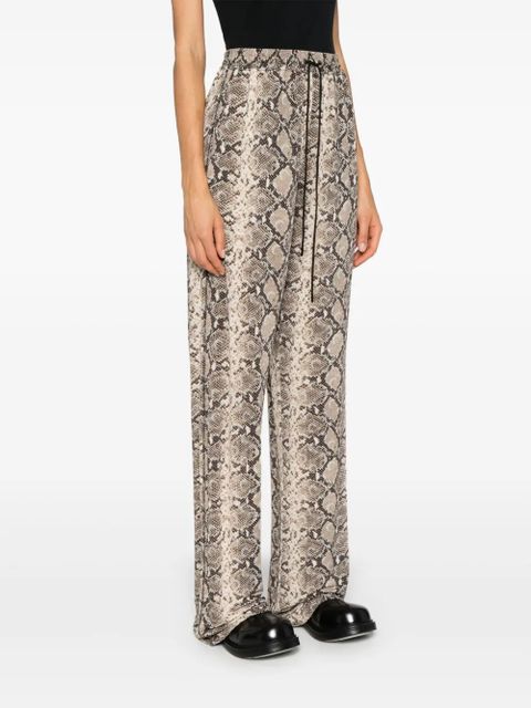 Marine Serre python-print trousers - Neutrals