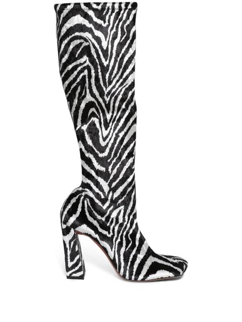 Amina Muaddi 95mm Marine boots - White - zdjęcie produktu nr 1