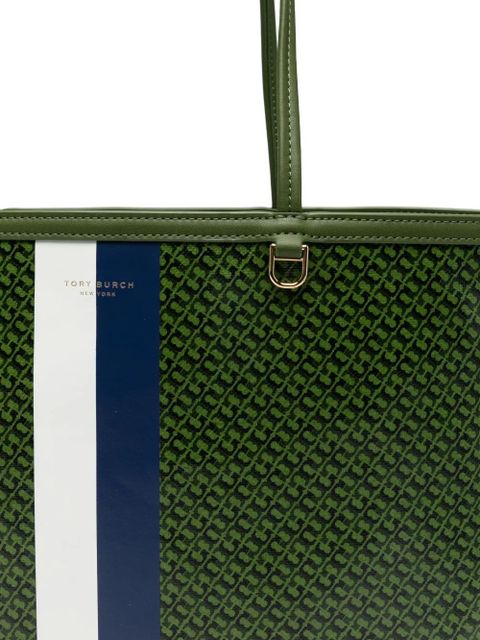 Tory Burch striped printed shoulder bag - Green
