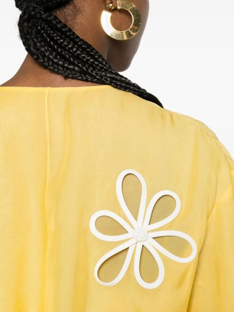 FENDI floral-patch jacket - Yellow