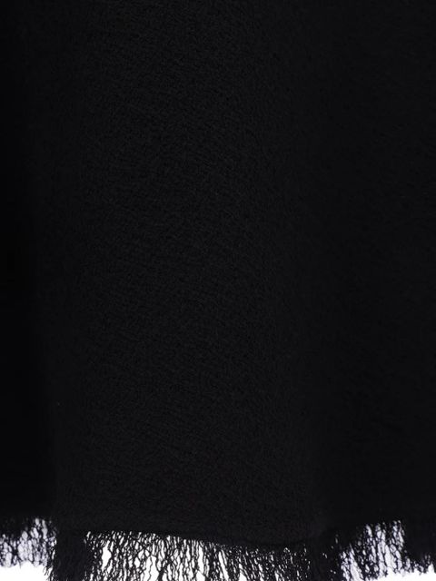 The Row asymmetric-neckline fringed maxi day dress - Black