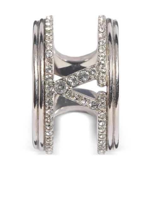 Valentino Garavani heart-embroidered denim jeans - Silver