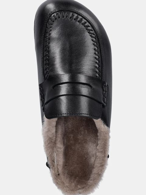 Answear.LAB klapki skórzane damskie kolor czarny