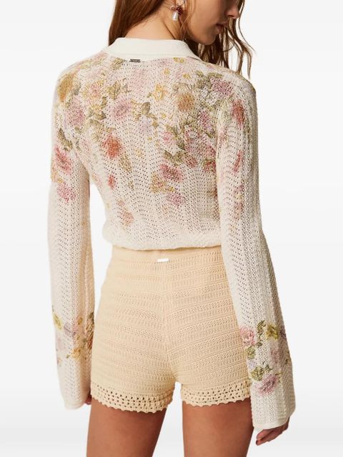 TWINSET floral knitted shirt - Neutrals